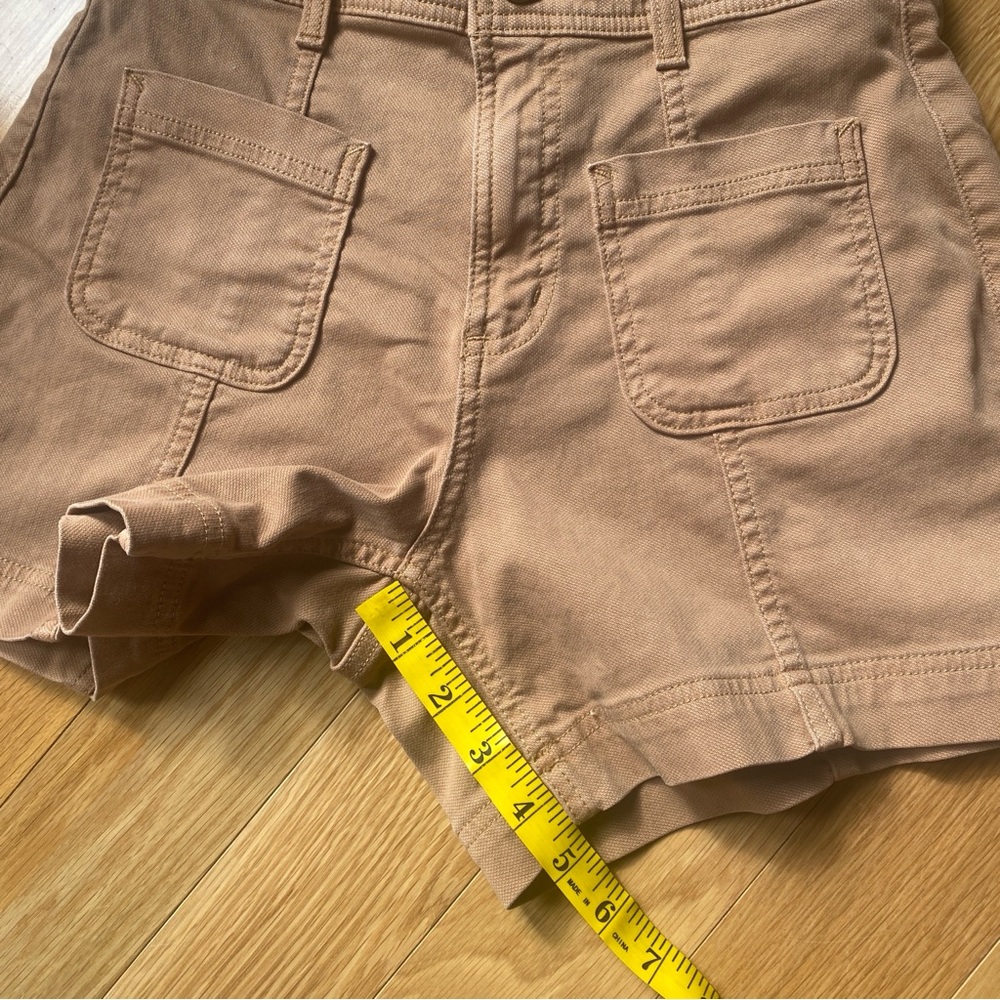 Toad&Co Utility High Rise Shorts Organic Cotton Tencel Beige Size 2 Pockets - Picture 5 of 8